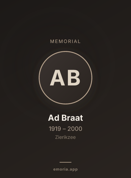 Memorial portrait of Ad Braat