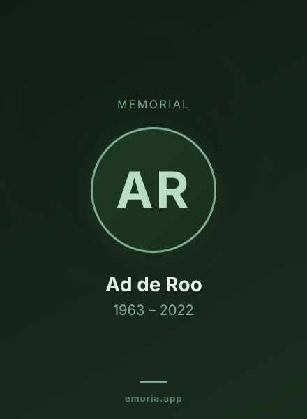 Memorial portrait of Ad de Roo