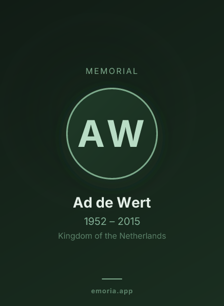 Memorial portrait of Ad de Wert