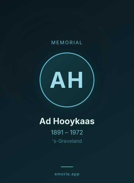 Memorial portrait of Ad Hooykaas