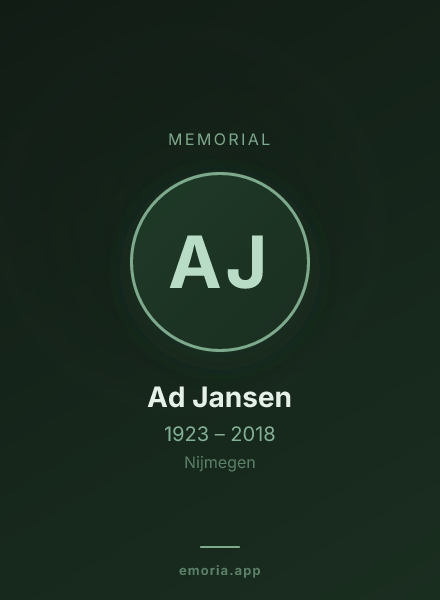 Memorial portrait of Ad Jansen