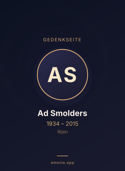 Gedenkportrait von Ad Smolders