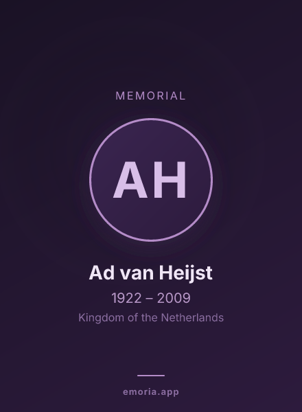 Memorial portrait of Ad van Heijst