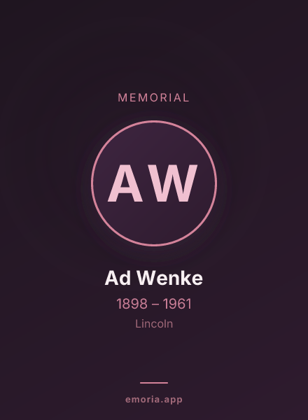Memorial portrait of Ad Wenke