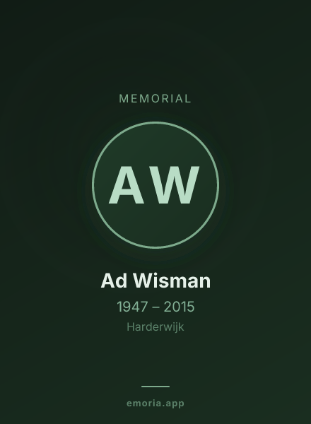 Memorial portrait of Ad Wisman