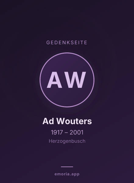 Gedenkportrait von Ad Wouters