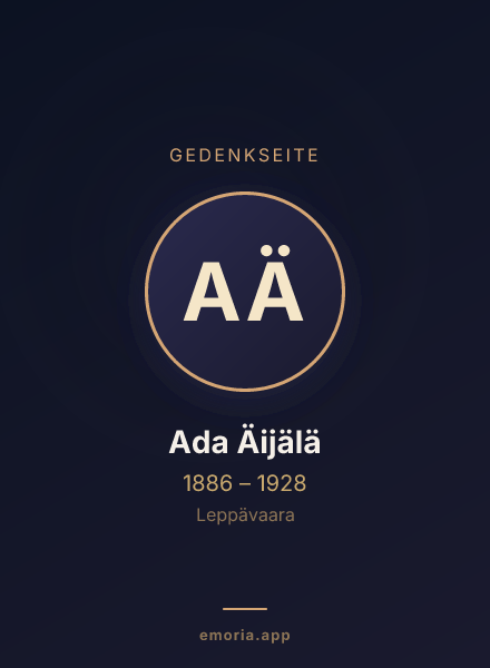 Gedenkportrait von Ada Äijälä
