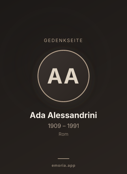 Gedenkportrait von Ada Alessandrini