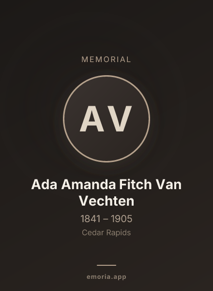 Memorial portrait of Ada Amanda Fitch Van Vechten