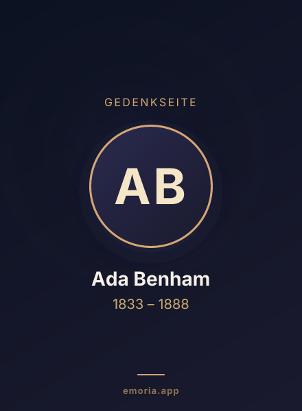 Gedenkportrait von Ada Benham
