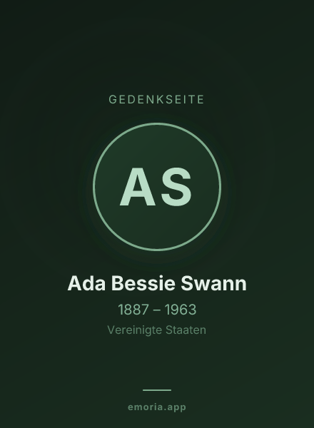 Gedenkportrait von Ada Bessie Swann