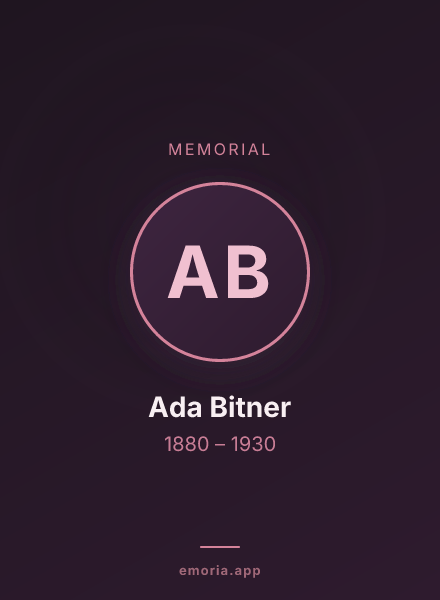 Memorial portrait of Ada Bitner