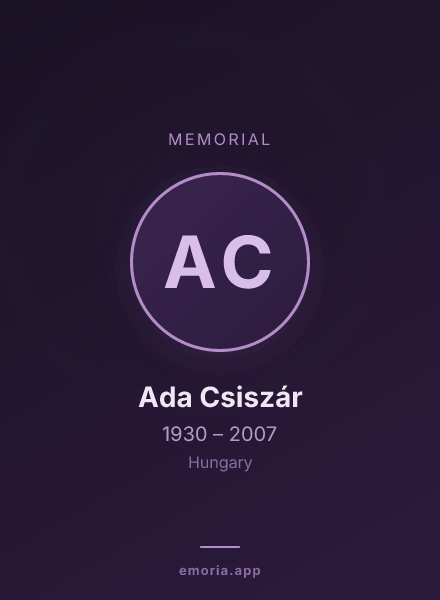 Memorial portrait of Ada Csiszár