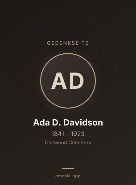 Gedenkportrait von Ada D. Davidson
