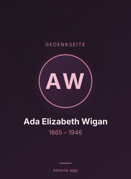 Gedenkportrait von Ada Elizabeth Wigan