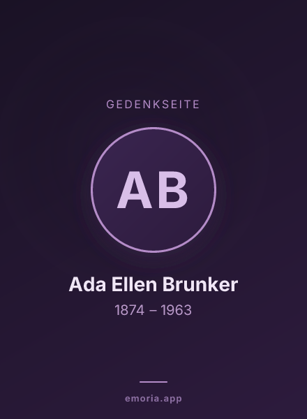 Gedenkportrait von Ada Ellen Brunker