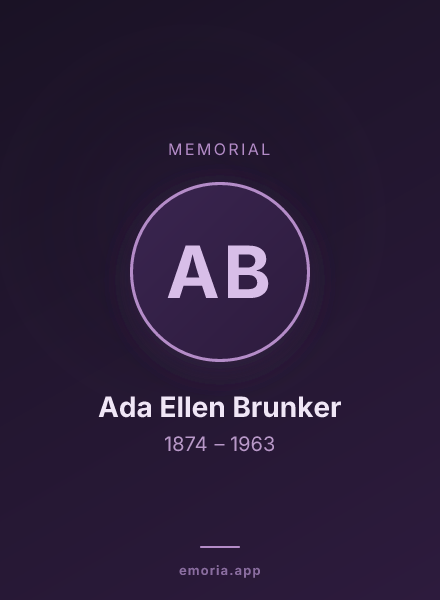 Memorial portrait of Ada Ellen Brunker