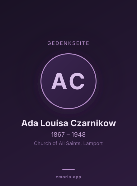 Gedenkportrait von Ada Louisa Czarnikow