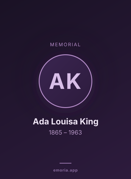 Memorial portrait of Ada Louisa King