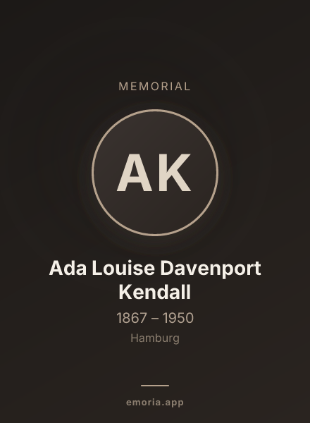 Memorial portrait of Ada Louise Davenport Kendall