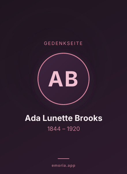 Gedenkportrait von Ada Lunette Brooks