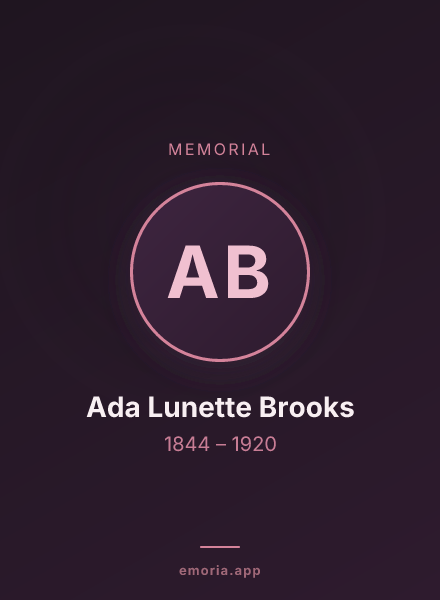 Memorial portrait of Ada Lunette Brooks