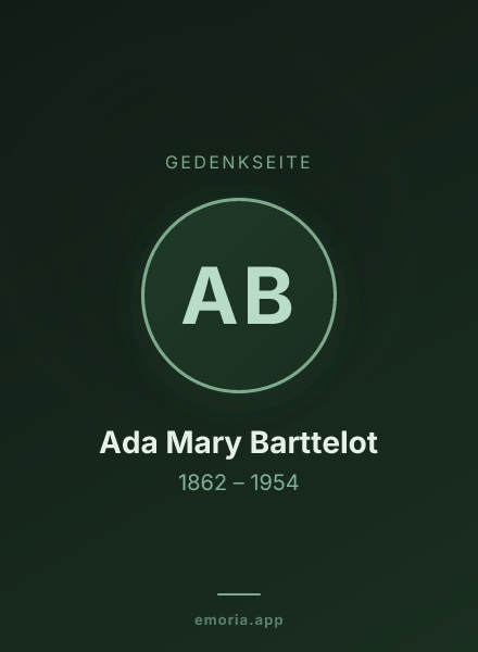 Gedenkportrait von Ada Mary Barttelot