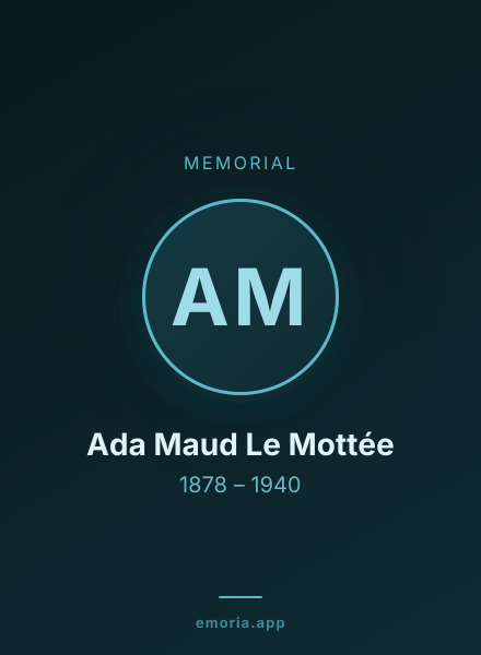 Memorial portrait of Ada Maud Le Mottée