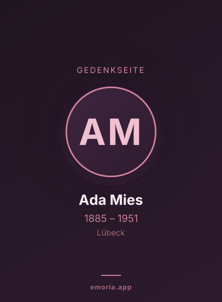 Gedenkportrait von Ada Mies