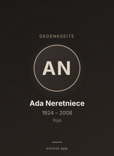 Gedenkportrait von Ada Neretniece