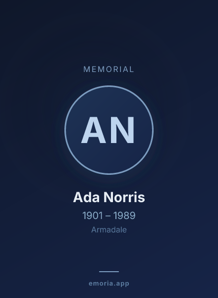 Memorial portrait of Ada Norris