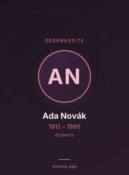 Gedenkportrait von Ada Novák