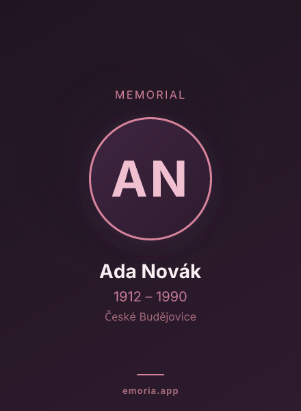Memorial portrait of Ada Novák