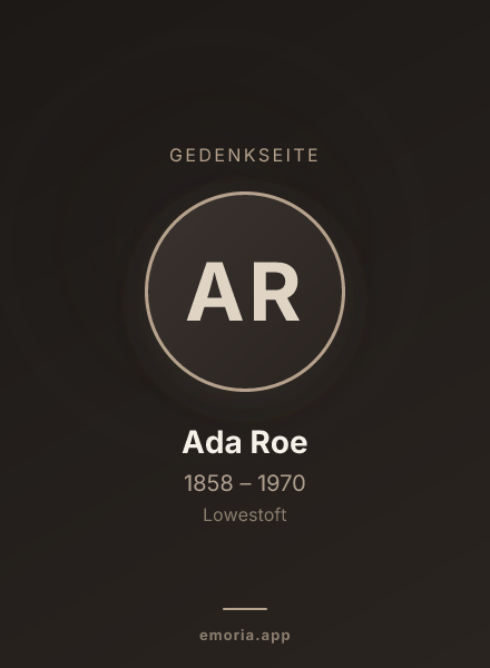 Gedenkportrait von Ada Roe