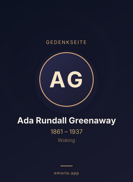 Gedenkportrait von Ada Rundall Greenaway