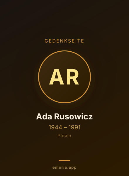Gedenkportrait von Ada Rusowicz