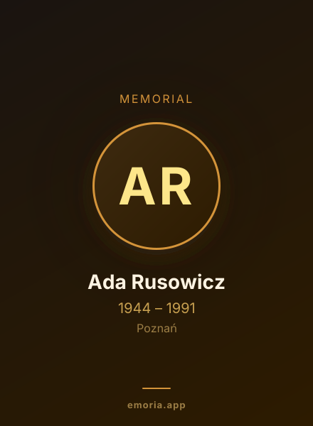 Memorial portrait of Ada Rusowicz