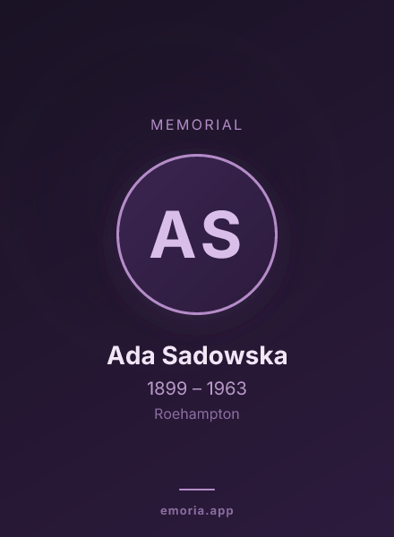 Memorial portrait of Ada Sadowska