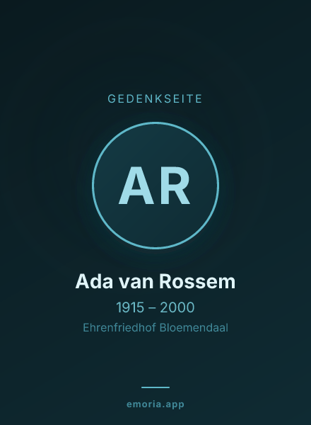 Gedenkportrait von Ada van Rossem