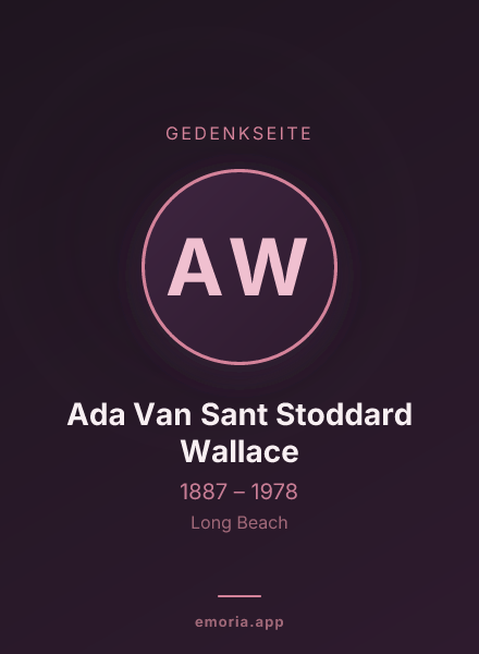 Gedenkportrait von Ada Van Sant Stoddard Wallace