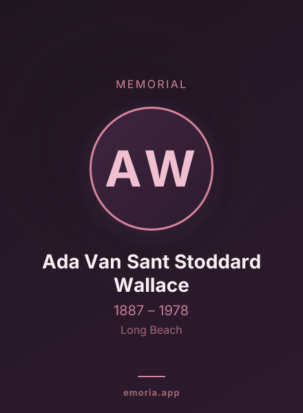 Memorial portrait of Ada Van Sant Stoddard Wallace