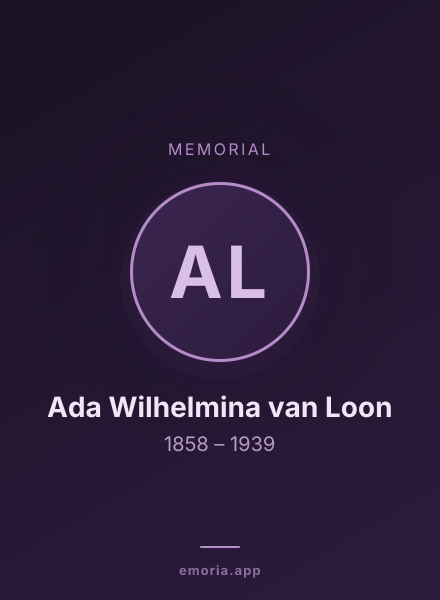 Memorial portrait of Ada Wilhelmina van Loon