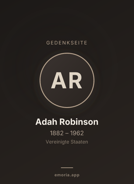 Gedenkportrait von Adah Robinson