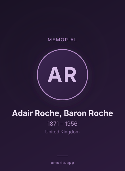 Memorial portrait of Adair Roche, Baron Roche