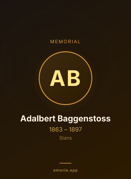 Memorial portrait of Adalbert Baggenstoss
