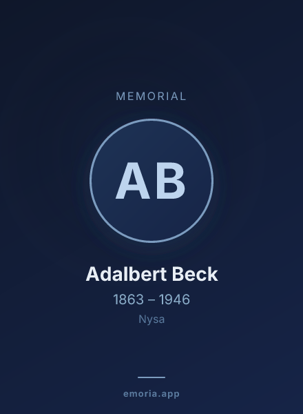 Memorial portrait of Adalbert Beck
