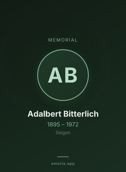Memorial portrait of Adalbert Bitterlich