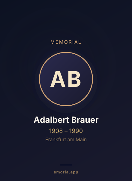 Memorial portrait of Adalbert Brauer