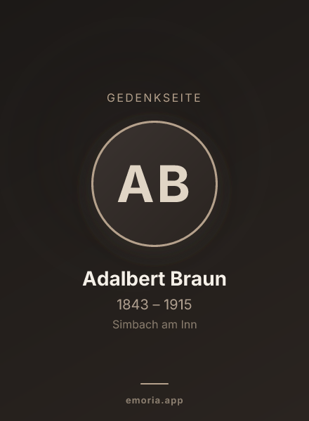 Gedenkportrait von Adalbert Braun