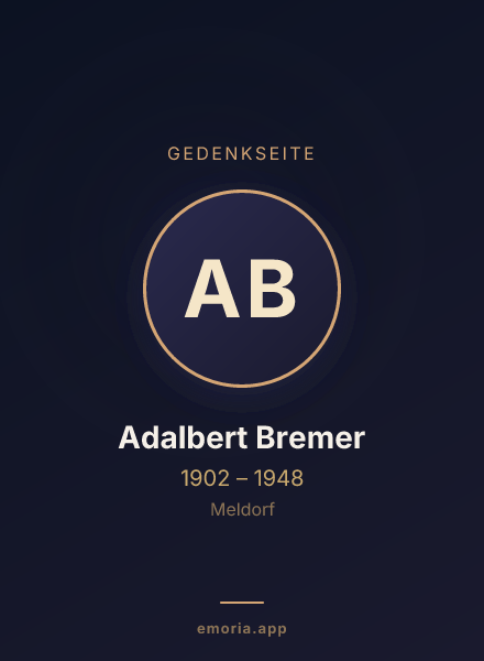 Gedenkportrait von Adalbert Bremer